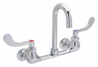 ZURN Gooseneck Service Sink Faucet: Wall, Centerset, Brass, Chrome, 2.2 gpm Flow Rate, Gooseneck (MPN Z842A4-XL). Key specifications — Color/Finish: Chrome; Series: AquaSpec®.