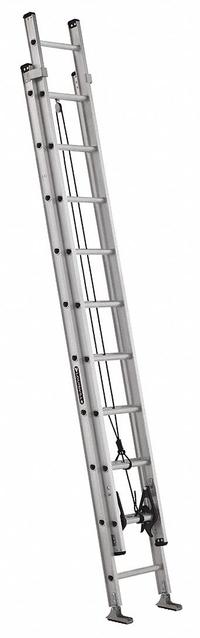 LOUISVILLE LADDER Extension Ladder: 20 ft Ladder Size, Aluminum, 300 lb Load Capacity, 37 lb Wt (MPN AE2220). Key specifications — Color: Silver; Brand: LOUISVILLE LADDER; Removable Fly: Fixed.