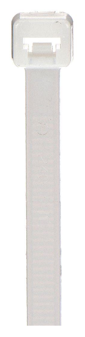 GRAINGER Cable Tie: 8 in Nominal Lg, 2 in Nominal Max. Bundle Dia., 0.19 in Wd, Natural - All Purpose Nylon Cable Ties