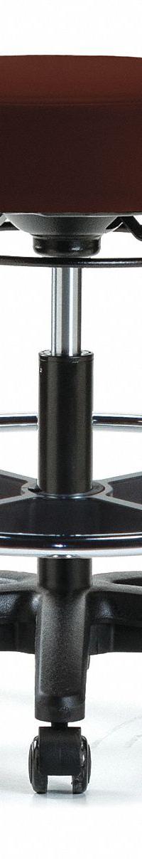 ESD Cleanroom Stool: Vinyl, Ht Range 20 1/2 in to 28 in, 17 in Seat Wd, 17 in Seat Dp, 5 Glides (MPN GRVMBSO-RG-CF-RC-8569). Key specifications — Brand: APPROVED VENDOR; Foot Support: Yes; Base Material: Fiberglass; Number of Casters: 0.