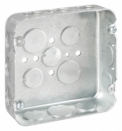 RACO Electrical Box: Steel, Steel - 4-11/16" x 4-11/16" Square Box Material & Nominal Size - Standard Electrical Boxes