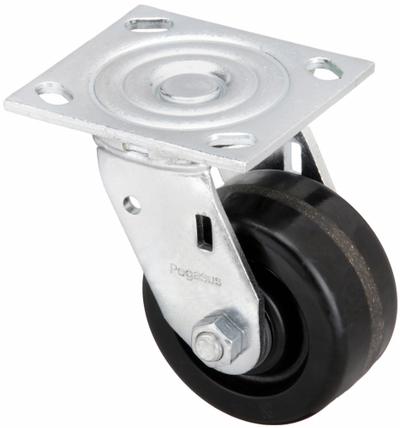 APPROVED VENDOR Plate Caster: Swivel, No Brake, Phenolic, 4 in Wheel Dia., 2 in Wheel Wd - General-Purpose NSF-Listed Sanitary Plate Casters
