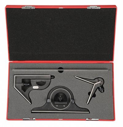 STARRETT Combination Set: SAE, Steel, Brushed, 12 in Blade Lg - Machinist Precision Steel Combination Square Sets