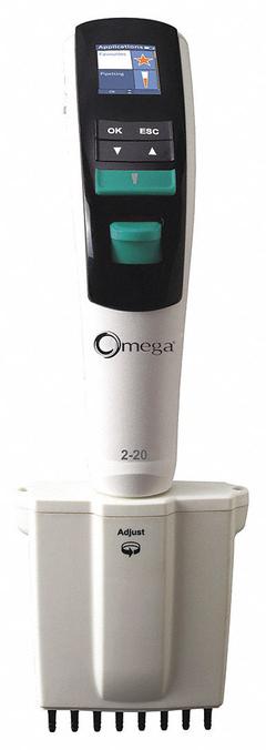 COLE PARMER Multichannel Pipettor: 8 Channels, 20 ul Capacity - Max, 0.01 ul Volume Increments (MPN 24501-31). Key specifications — Color: White; Brand: COLE PARMER; Pipetter Type: Electronic Adjustable Volume; Autoclavable: Not Autoclave Compatible; Product Type: Multichannel Pipettor.