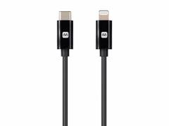 MONOPRICE USB Cable: Lightning End 1, Type C End 2, Black, 6 ft Lg, USB Cable (MPN 38380). Key specifications — End 1 Connection Type: Lightning; Color: Black; Brand: MONOPRICE; Product Type: USB Cable; End 2 Connection Type: Type C.