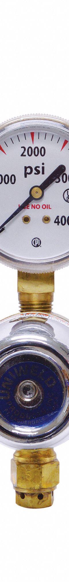 UNIWELD Dual Flowmeter Regulator Arg/Hel: CGA 580 Inlet, 5/8"-18 F RH Outlet (MPN DEF14). Key specifications — Compatible Gas Type: Argon; Manufacturer Part Number: DEF14; Brand: UNIWELD; Inlet Connection: CGA 580; Outlet Connection: 5/8"-18 F RH.
