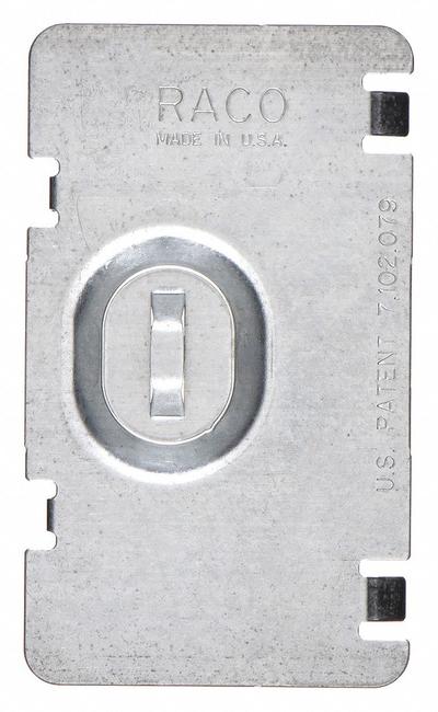 RACO Electrical Box Cover: 1 Gangs, Blank, For Rectangular Box Shape, Steel - Wiring Protector Plates