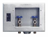 GUY GRAY Outlet Box: 1/2 in MIP/Sweat, 1/2 in MIP/Sweat, Center, 12.25 in Box Wd, 8.75 in Box Ht (MPN 82033). Key specifications — Valve Connection: 1/2 in MIP/Sweat; Inlet Connection: 1/2 in MIP/Sweat; Drain Location: Center; Brand: GUY GRAY.