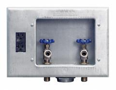 GUY GRAY Outlet Box: 1/2 in MIP/Sweat, 1/2 in MIP/Sweat, Center, 12.25 in Box Wd, 8.75 in Box Ht (MPN 82033). Key specifications — Valve Connection: 1/2 in MIP/Sweat; Inlet Connection: 1/2 in MIP/Sweat; Drain Location: Center; Brand: GUY GRAY.