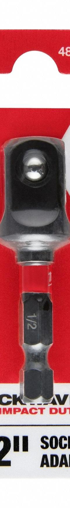 MILWAUKEE SOCKET ADAPTER: 1/4 in Input Drive Size, Black Phosphate, 1/2 in Output Drive Size, Square (MPN 48-32-5034). Key specifications — attr1204900: Square; attr1204904: Locking Not Included; attr1204910: MILWAUKEE; attr1204913: Black Phosphate.