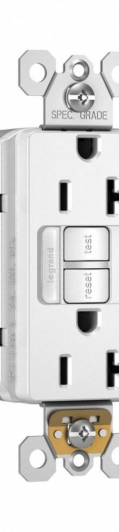 PASS & SEYMOUR Plugtail Duplex Receptacle: Hospital Grade, Duplex, 5-20R, White, GFCI, 125V AC, 20 A (MPN PT2097HGNTLTRW). Key specifications — attr1367147: PASS & SEYMOUR.