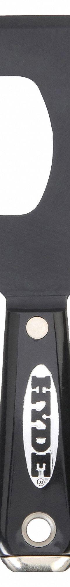 HYDE Painters Tool: Carbon Steel, 3 in Blade Wd, 4 1/2 in Blade Lg, Hdl. Mat. Plastic (MPN 02996). Key specifications — attr1004951: HYDE; attr1013460: Plastic.