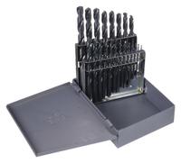 CHICAGO-LATROBE Jobber Length Drill Bit Set: 21 Pc, 1/16" to 3/8" by 64ths, 135° Split Point (MPN 69851). Key specifications — attr1236168: Metal Index; attr1236199: NAS 907 Type B.