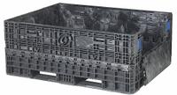ORBIS Collapsible Bulk Container: 28.7 cu ft, 62 1/2 in x 48 in x 25 in, Lid Not Included, Black (MPN HDR6248-25 BLACK). Key specifications — Brand: ORBIS; Stackable: Stacking Capable; Shape: Rectangular; Fork Entry: 4-Way Entry; Container Wall Type: Solid; Mobility: Stationary; Collapsible: Collapsible; Fork Pockets: Fork Pockets Included.