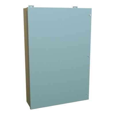 HAMMOND Enclosure: Steel, 36 in x 24 in x 7 in, NEMA 12, w/Panel, Solid Cover - Steel Dust-Tight Enclosures