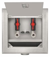 GUY GRAY Outlet Box: 1/2 in FPT, 1/4 in Turn, Center, 8.63 in Box Wd, 11.25 in Box Ht (MPN 82646). Key specifications — Valve Connection: 1/4 in Turn; Inlet Connection: 1/2 in FPT; Drain Location: Center; Brand: GUY GRAY.