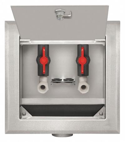 GUY GRAY Outlet Box: 1/2 in FPT, 1/4 in Turn, Center, 8.63 in Box Wd - Dialysis Supply Valve Outlet Boxes