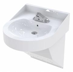 BESTCARE Bathroom Sink: Stainless Steel, 21 1/2 in Bowl Lg, 4 in Bowl Dp, ADA Compliant, Sensor (MPN WH3740-3375L-SO-110V-BAT). Key specifications — Faucet Operation: Sensor; ADA Compliant: ADA Compliant; Color: White; Bowl Shape: D-Shape; Brand: BESTCARE; Sink Mounting Type: Wall.