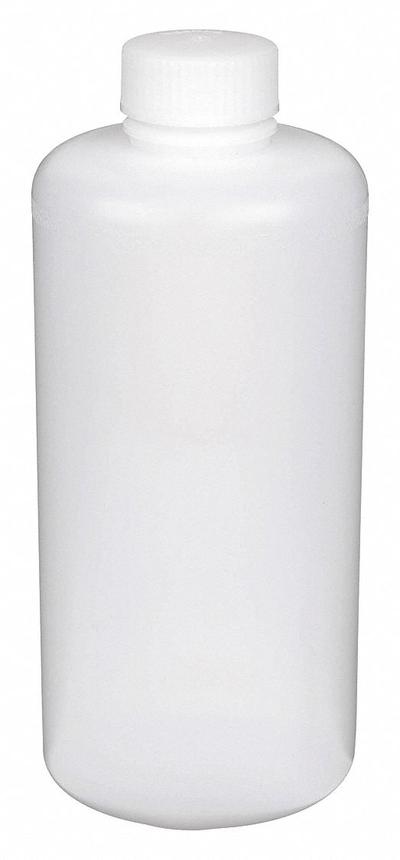 APPROVED VENDOR Sampling Bottle: Polypropylene, 32 fl oz, 1 L, Colorless, Closure Included - Polypropylene Narrow Mouth Round Lab Bottles
