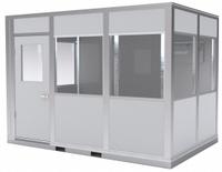PORTA-KING Modular In-Plant Office: 8 ft x 12 ft x 8 ft, 4 Walls, Vinyl-Covered Drywall, Gray (MPN FAB812WHVAC). Key specifications — Brand: PORTA-KING; Sound Transmission Coefficient: STC 25; Includes: (6) Windows; Frame Material: Aluminum.