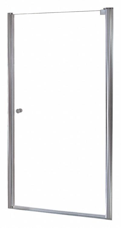 FOREMOST Shower Door: 32 1/2 in Min. Door Wd, 34 1/2 in Max. Door Wd, 72 in Overall Ht - Pivot Shower Doors