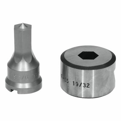 EDWARDS Hex Punch & Die Set: Edwards, 55 ton_65 ton_100 ton_120 ton Compatible Ironworker Size - Punching Dies