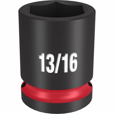 MILWAUKEE Standard Impact Socket: 1/2 in Drive Size, SAE, 13/16 in Socket Size, 6-Point - 1/2" Drive Impact Sockets