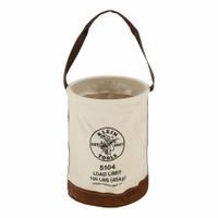 KLEIN TOOLS Bucket Bag: 12 in W x 17 in H, Off-White, Canvas, 1 Pockets, Open Top (MPN 5104). Key specifications — attr1118525: KLEIN TOOLS; attr1125037: Off-White; attr1125041: Canvas; attr1203718: Yes.