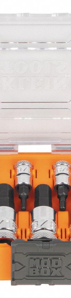 KLEIN TOOLS: SAE, 1/4 in, 3/8 in, 1/2 in Drive Size, 13 Pieces, Fixed Insert, Hex Tip (MPN 65213HEX). Key specifications — attr1204730: Fixed Insert; attr1228046: 1/4 in, 3/8 in, 1/2 in; attr1204738: KLEIN TOOLS; attr1225719: 5/64 to 9/16 in.