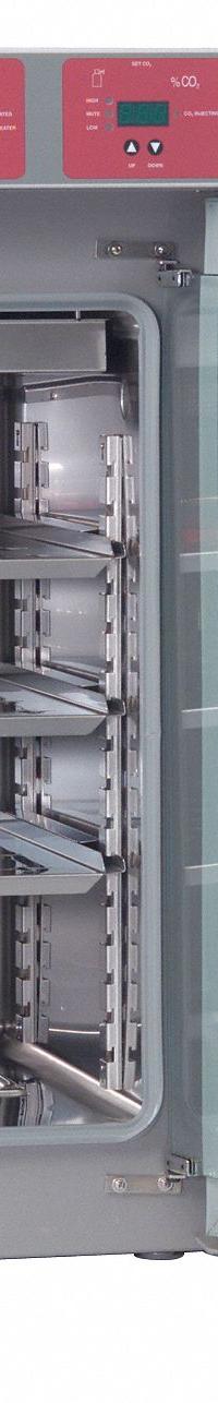 SHEL LAB Incubator: Air Jacket, 5 cu ft Capacity, 28 1/2 in x 27 1/2 in x 37 3/4 in, Carbon Dioxide (MPN SCO5A). Key specifications — Incubator Type: Carbon Dioxide; Refrigerated: Non-Refrigerated; Minimum Temperature Setting: Ambient +5 °C; Temperature Accuracy Tolerance: +0.25 °C @ 37 °C; Temperature Uniformity: +/-0.25 °C; Manufacturer Part Number: SCO5A; Brand: SHEL LAB; Display Type: Digital.