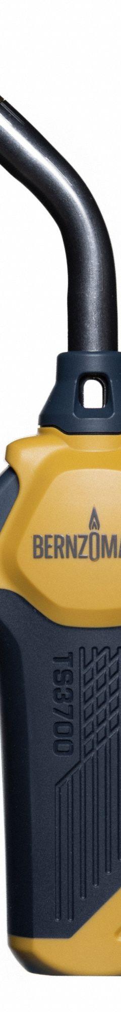 BERNZOMATIC Hand Torch: Swirl Flame, Trigger-Start, Curved (MPN TS3700T). Key specifications — Brand: BERNZOMATIC; Manufacturer Part Number: TS3700T; Compatible Fuel Type: Propane; Flame Adjustment: Adjustable Flame; Tip Type: Curved.