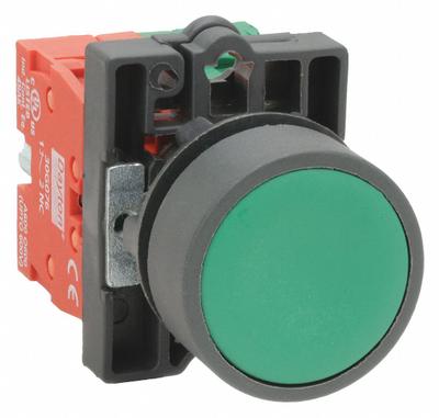 Dayton Flush Push Button Operator: Non-Illuminated, Flush Profile, Non-Metallic - Flush-Mount Push Buttons