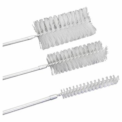 COLE-PARMER Utility Brush: 43 3/8 in Overall Lg, Nylon, Aluminum, White, 2 in Bristle Lg - Lab Brushes