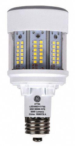 GE LAMPS Replacement LED Bulb: Corncob ED17, Medium Screw (E26), 21 W Watt, 5000K - Medium Screw Base (E26) High-Output Lamps