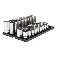 TEKTON Socket Set: 1/2 in Drive, 32 Piece, 12-Point, SAE, 3/8 in to 1-5/16 in (MPN SHD92206). Key specifications — attr1224269: 1/2 in; attr1204685: Not Tether Capable; attr1227399: 12-Point Standard and Deep Socket Set; attr1204650: 3/8 in to 1-5/16 in; attr1204673: Socket Bits Not Included; attr1204688: TEKTON; attr1224230: Friction; attr1224354: No Thin Wall.