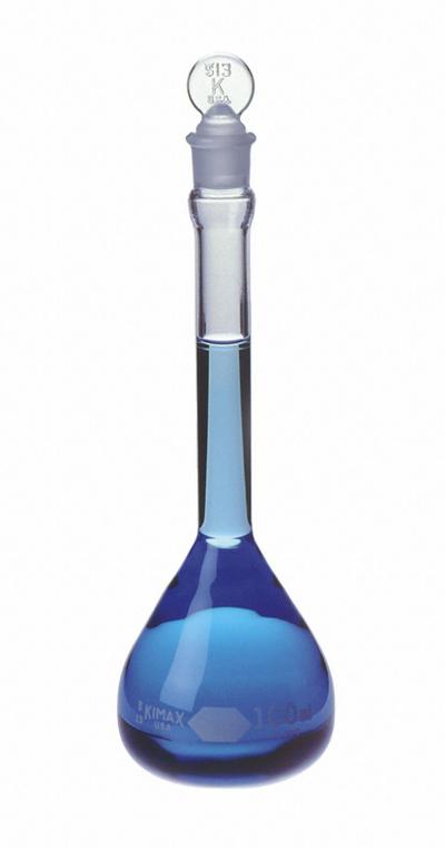 KIMBLE Volumetric Flask: 25 mL, Colorless, Conical, A, +/-0.06 mL - Glass Volumetric Flasks