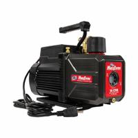 UNIWELD MaxEvac Vacuum Pump, A2L Compatible, 14.4 CFM, 1.5 HP 2-Stage, 115V/60 Hz: 14.4 cfm, 120V AC (MPN MEVP14S). Key specifications — Plug Configuration: 5-15P; Brand: UNIWELD; Number of Stages: Two-Stage; Product Type: Vacuum Pump.