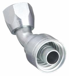 AEROQUIP Hydraulic Crimp Fitting: Steel x Steel, 45° Elbow, -4 For Hose Dash Size, JIC x Crimp (MPN 1AA5FJA4). Key specifications — Fitting Gender: Female x Genderless; Fitting Connection Type: JIC x Crimp; Thread Size: 1/2"-20; For Hose Dash Size: -4; Brand: AEROQUIP.