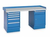 LISTA Workbench: Fixed Ht, Laminate, 72 in x 30 in, 1,000 lb Overall Load Capacity, Blue (MPN XSWB53-72PT/BB). Key specifications — Brand: LISTA.