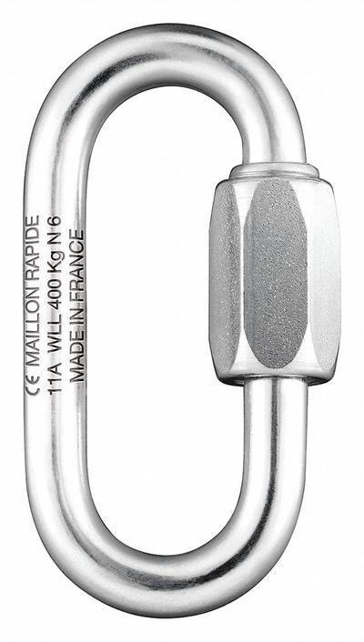 MAILLON RAPIDE Connecting Link: Quick Link, Stainless Steel, 1 3/8 in Overall Lg - Threaded Locking Connecting Links