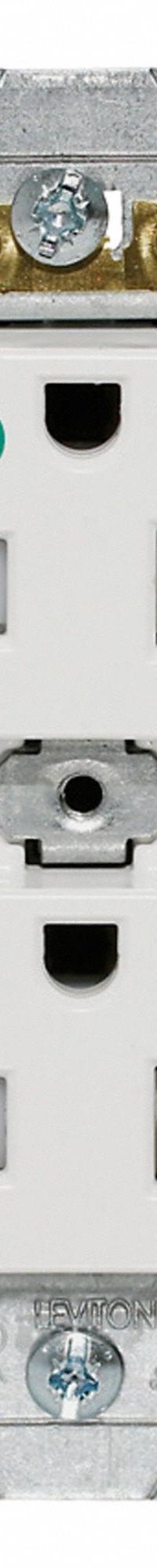 LEVITON Plugs and Receptacles: Hospital Grade, Duplex, 5-20R, White, 125V AC, 20 A, 2 Pole / 3 Wire (MPN T8300-IGW)