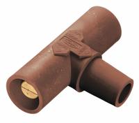 Paralleling Tee: Male-Male-Female, Brown, 600V AC/600V DC, 400 A, Series 16 (MPN HBLPTBN). Key specifications — Brand: HUBBELL; Gender Configuration: Male-Male-Female.