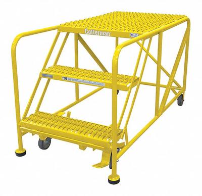 COTTERMAN Work Platform: 2.5 ft Platform Ht - Max, 24 in x 36 in, Steel - Tilt-&-Move Rolling Single-Access Platforms