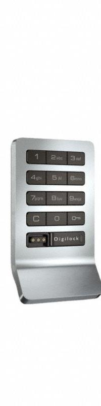 DIGILOCK Electronic Keyless Lock: Brushed Nickel, Deadbolt, 3 27/32 in Body Ht, 2 1/8 in Body Wd (MPN D6AKB-0DS2-619-010U-P). Key specifications — Finish: Brushed Nickel; Latch Type: Deadbolt; Brand: DIGILOCK; Manufacturer Part Number: D6AKB-0DS2-619-010U-P.