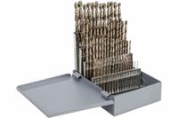 CLE-LINE Jobber Length Drill Bit Set: 60 Pc, #60 to #1, 135° Split Point, Straw/Bronze Cobalt (MPN C21125). Key specifications — attr1236168: Metal Index.