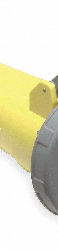 HUBBELL Pin and Sleeve Connector: Yellow, 125/250V AC, Single Phase, 100 A, 3 Pole, 4 Wire (MPN M4100C12). Key specifications — Brand: HUBBELL.