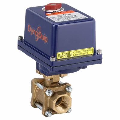DYNAQUIP CONTROLS Electrically Actuated Two-Way Ball Valve: 1 in Nominal Valve Size, Bronze - Bronze Electrically-Actuated Ball Valves