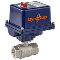 DYNAQUIP CONTROLS Electrically Actuated Two-Way Ball Valve: 1 1/2 in, 316 Stainless Steel, Two-Piece (MPN E2S27AJE25H). Key specifications — Included Mounting: ISO 5211 Actuator Mounting Pad; Brand: DYNAQUIP CONTROLS; Actuator Features: Heater.