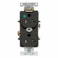 LEVITON Duplex Receptacle Outlet: Hospital Grade, Duplex, 5-20R, Black, 125V AC, 20 A (MPN T8300-E)