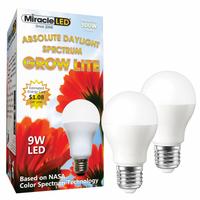 LED Grow Bulb: LED, A19, 120V, Full/Broad, 100 W Incandescent Watt Equivalency (MPN 602768). Key specifications — Plant Growth Application: All-Stage Growth and Maintenance; Brand: MIRACLE LED; Bulb Shape: A19; Spectrum: Full/Broad.